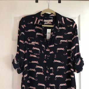 Loft Utility Blouse in Jaguar Print